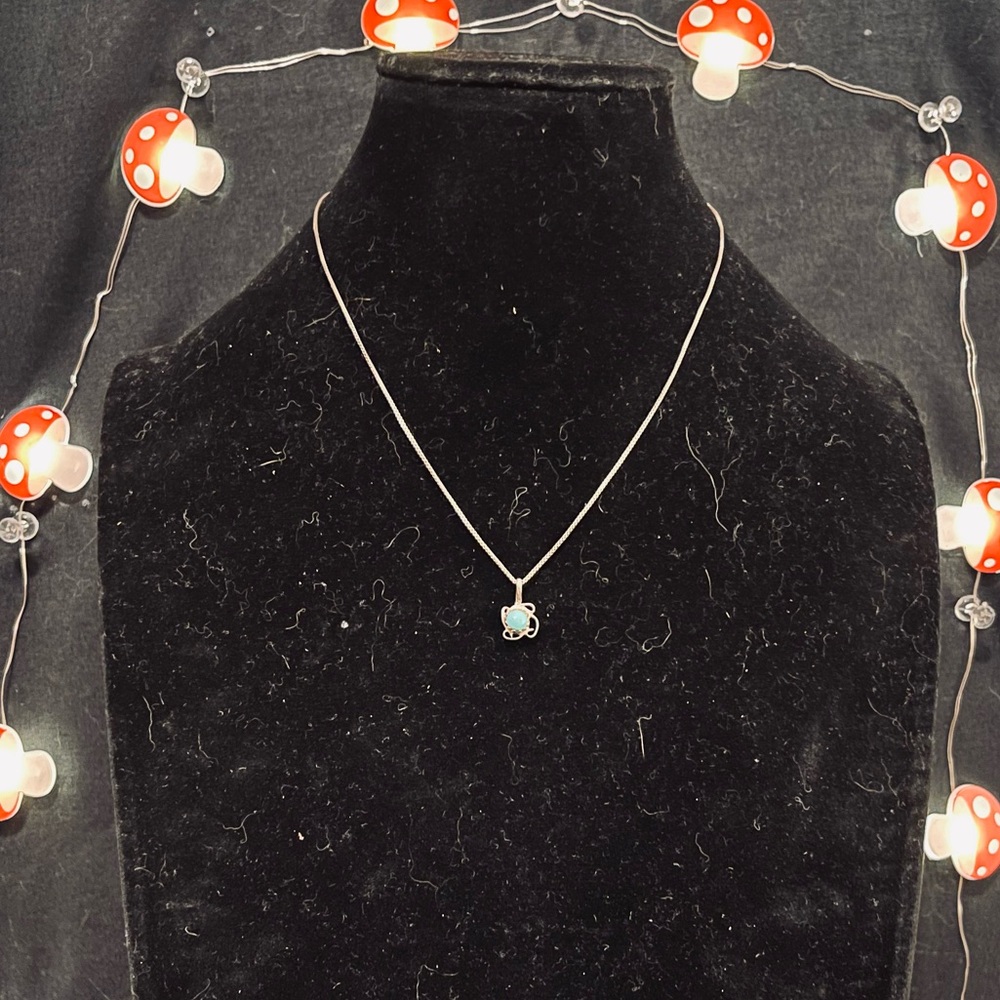 Vintage Sterling Silver & Small Turquoise Handmade by Native Americans